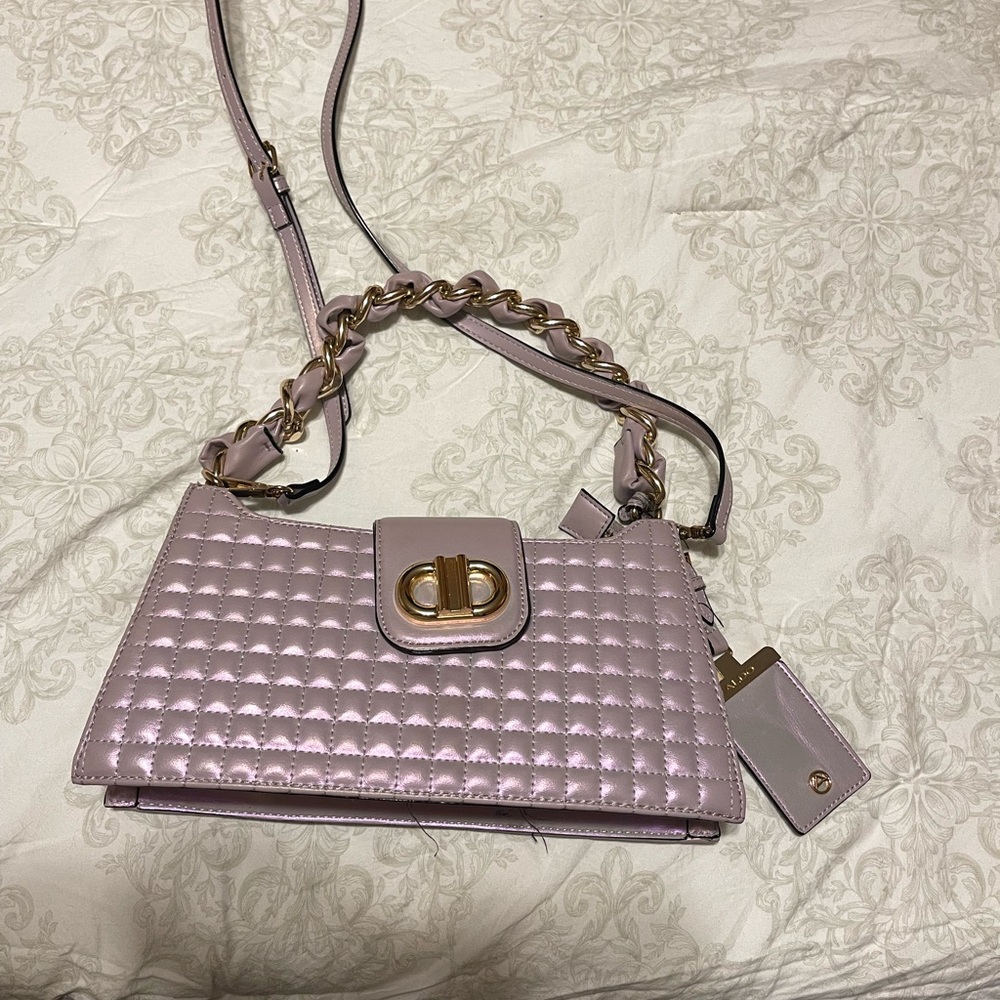 Aldo Elegant Quilted Purple Handbag